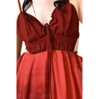 Enchanted Flame Crimson Red Maxi Dress