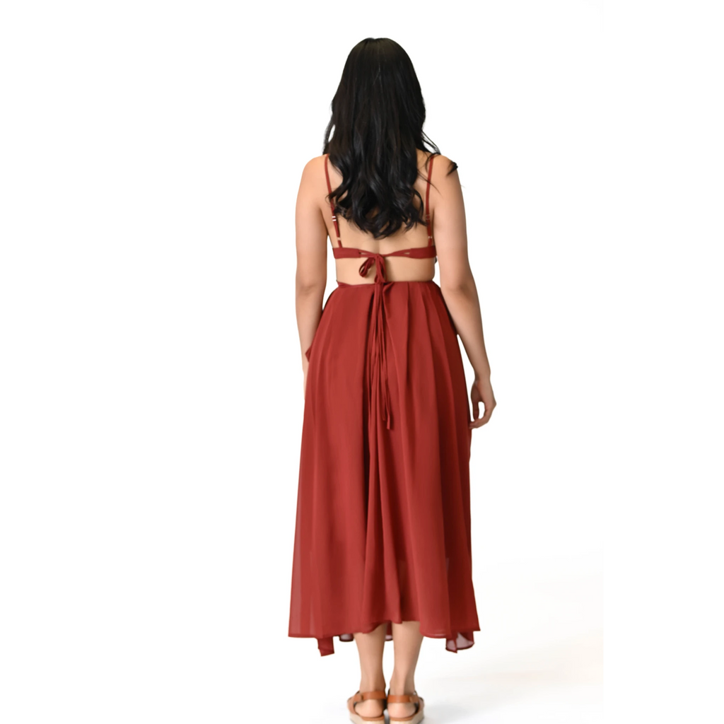 Enchanted Flame Crimson Red Maxi Dress