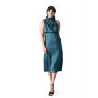 Marilyn Olive Satin Slip Dress