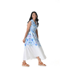 The Oceanique Watercolor Blue Floral Dress