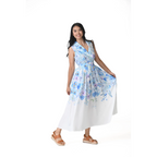 The Oceanique Watercolor Blue Floral Dress