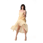 The Nysa Light Gold Midi Dress