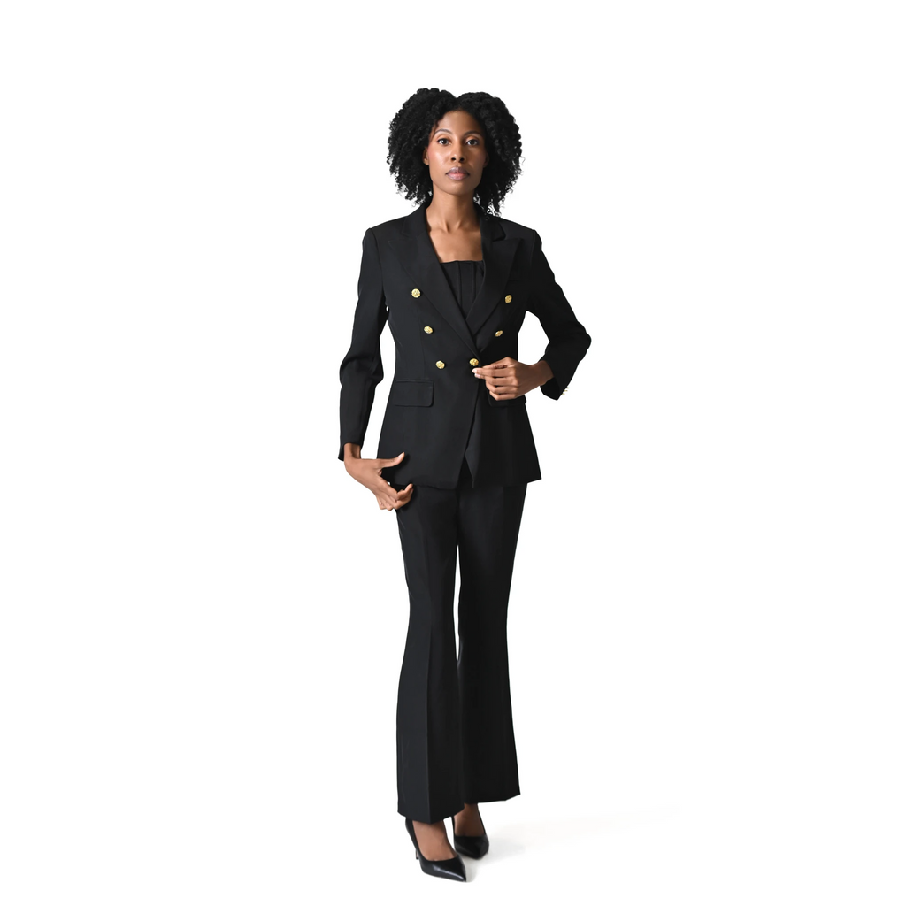 The Belgravia Jet Black Double-Breasted Suit