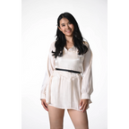 The Aurelia Ivory Satin Cut-Out Mini Dress