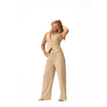 Sienna Sleeveless Sand-Toned Vest and Trousers Set