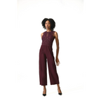 Sophia High-Waisted Burgundy Jumpsuit