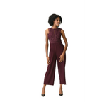 Sophia High-Waisted Burgundy Jumpsuit