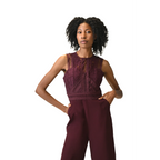 Sophia High-Waisted Burgundy Jumpsuit