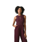 Sophia High-Waisted Burgundy Jumpsuit