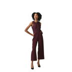 Sophia High-Waisted Burgundy Jumpsuit