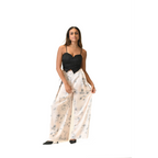 Twilight Bloom Black Top and Floral Maxi Skirt