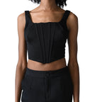 Opale Noire Black Structured Corset Top