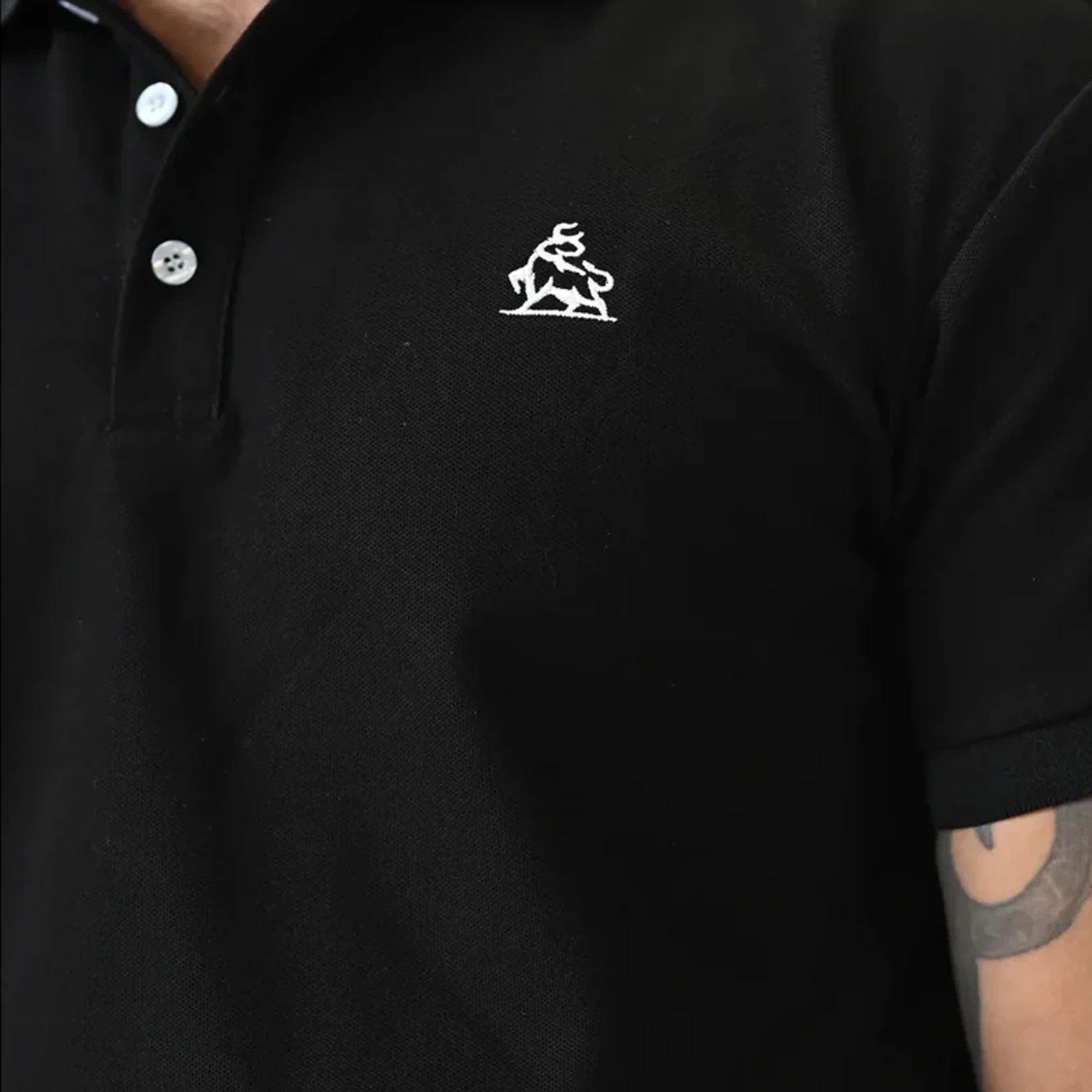 Noir Frame Jet Black Polo Shirt