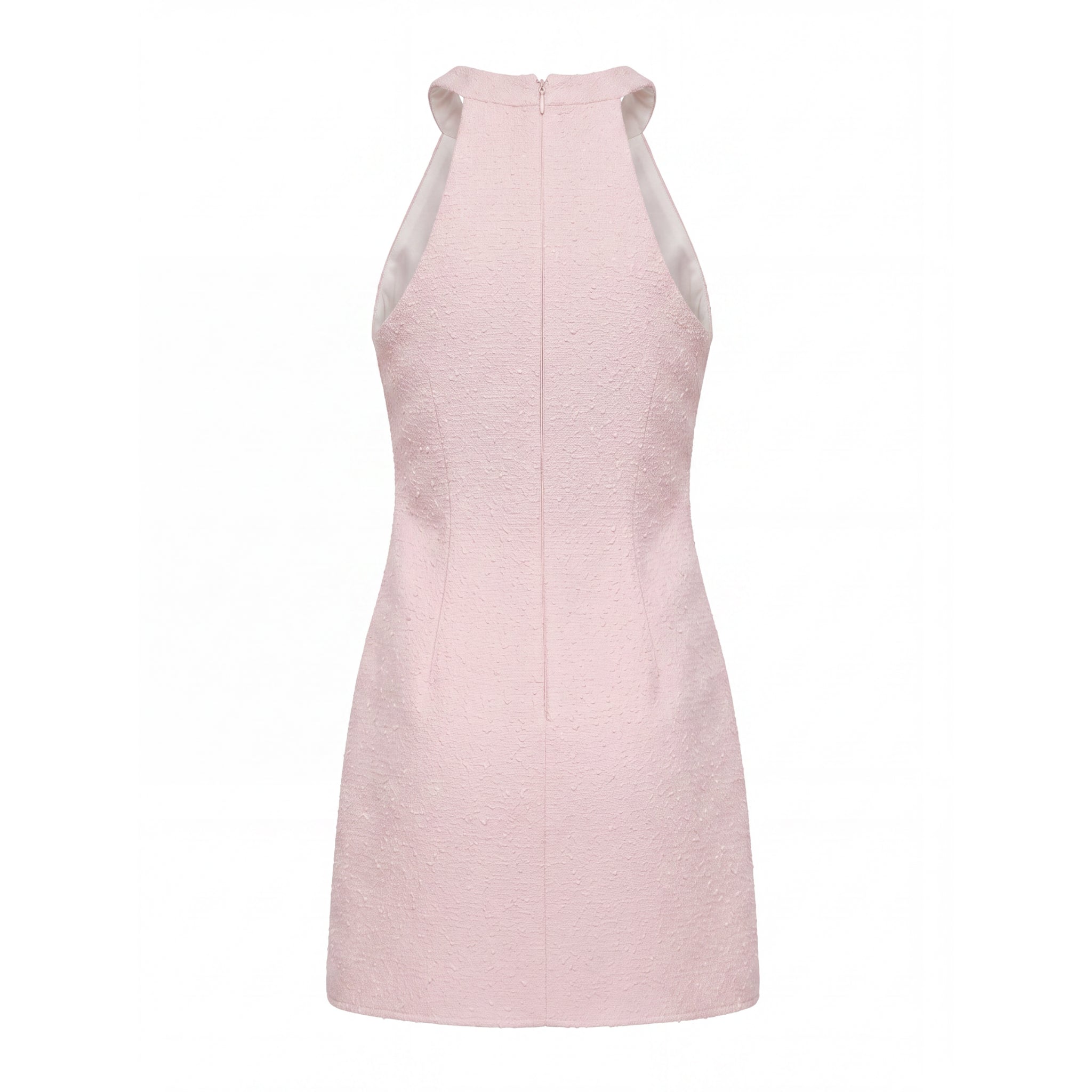 Riviera Halter Blush Pink Beaded Neckline Dress