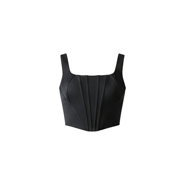 Opale Noire Black Structured Corset Top